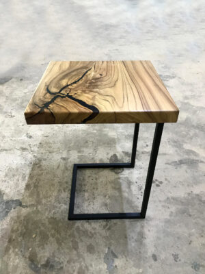 Teak Wood Side Table - Epoxy Resin