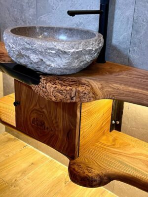 Modern Wood Bathroom Vanity - Epoxy Resin