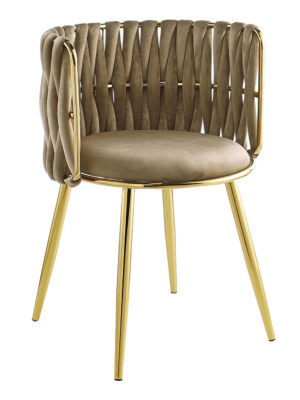 Curved Back Upholstered Chair - LuxeWeave