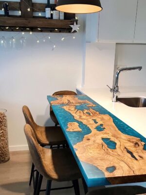 Wooden Breakfast Table - Epoxy Resin