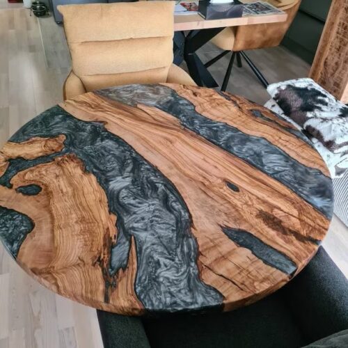 Unique Live Edge Coffee Center Table - Epoxy Resin & Wood photo review